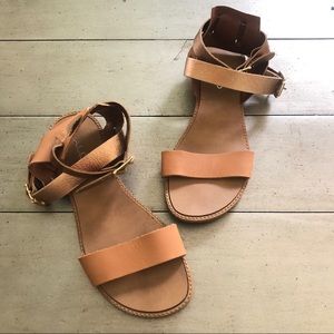 Aldo Made in Italy Rose Gold/Tan Sandals Size 37